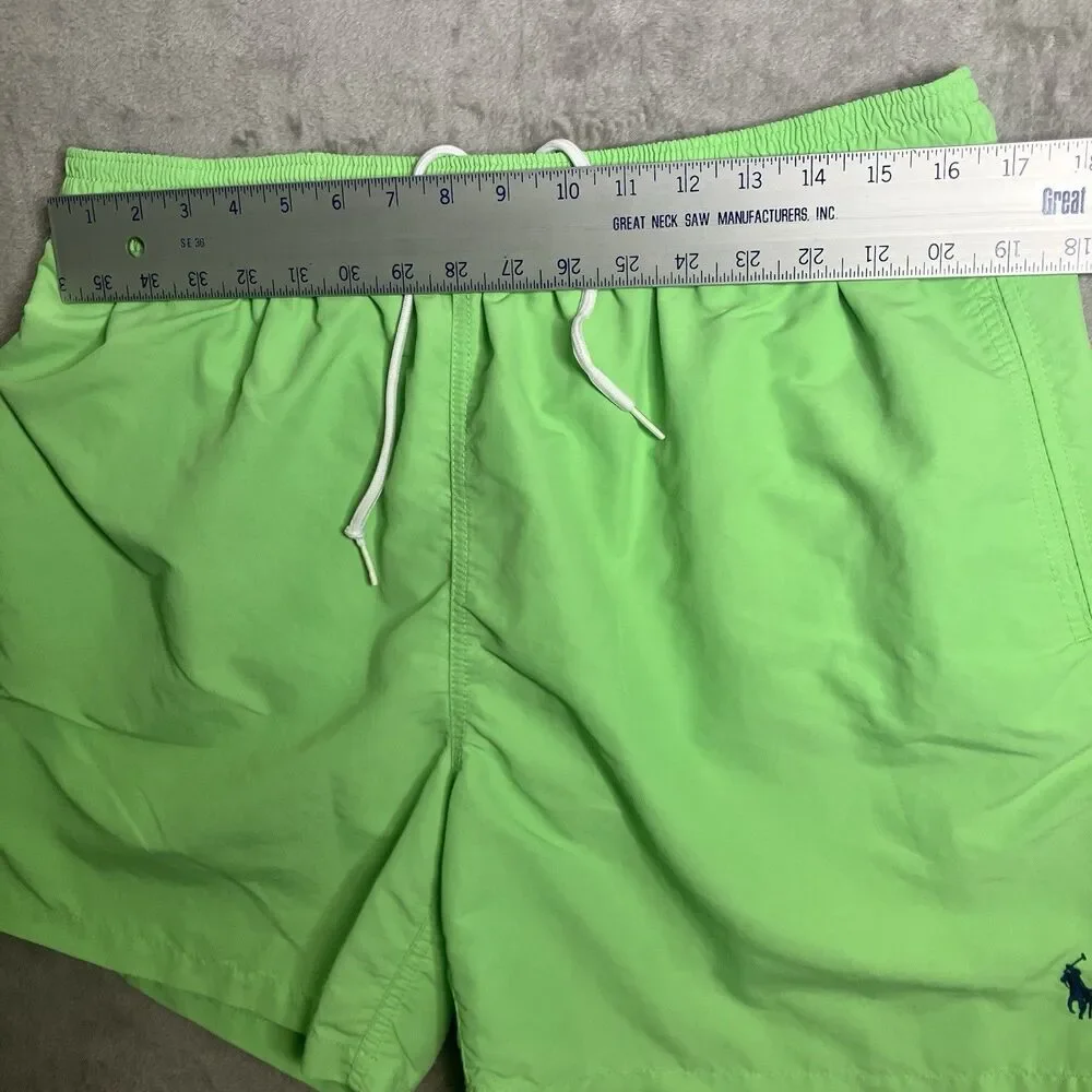 Polo Ralph Lauren Swim Trunks Mens XXL Neon Green Mesh‎ Lined Drawstring Beach